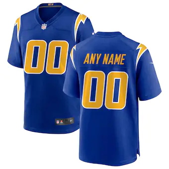 mens nike royal los angeles chargers alternate custom game 